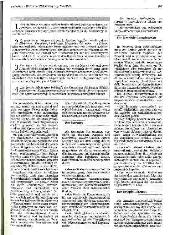 Vorschauseite 2: Die lernende Gemeinschaft Ein innovatives Konzept für die Praxis Sozialer Arbeit