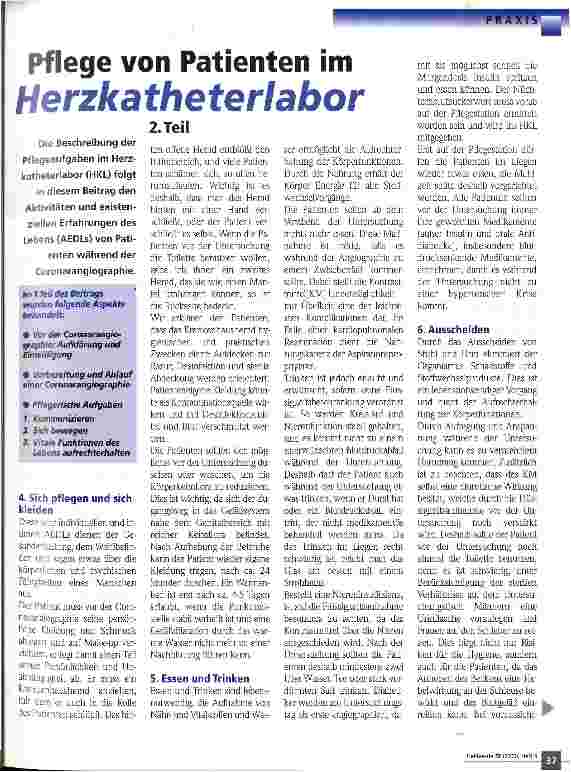 Vorschauseite 1: Pflege von Patienten im Herzkatheterlabor Teil 2
