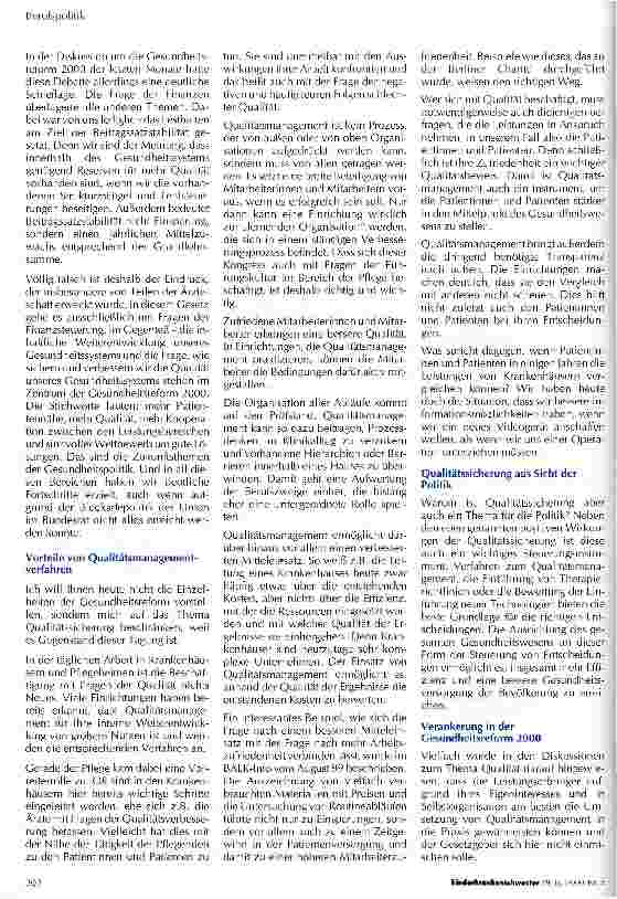 Vorschauseite 2: Kongress Pflege 2000 der Bundesarbeitsgemeinschaft Leitender Krankenpflegepersonen am 22. 1. 2000 in Berlin