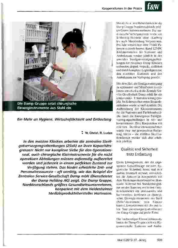 Vorschauseite 1: Ein Mehr an Hygiene, Wirtschaftlichkeit und Entlastung