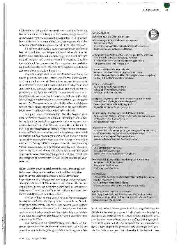 Vorschauseite 2: INTERVIEW MIT EVELYN BEYER-REINERSBio-Lebensmittel strategisch einsetzen!