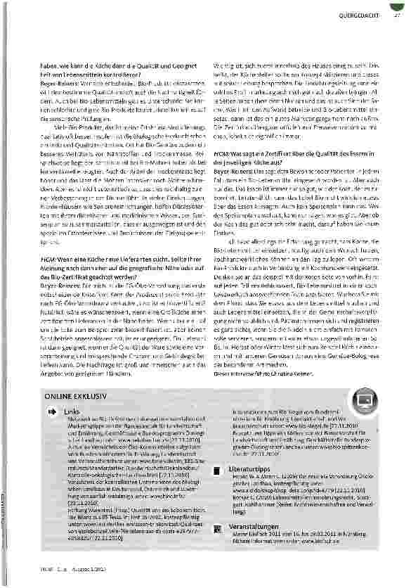 Vorschauseite 4: INTERVIEW MIT EVELYN BEYER-REINERSBio-Lebensmittel strategisch einsetzen!