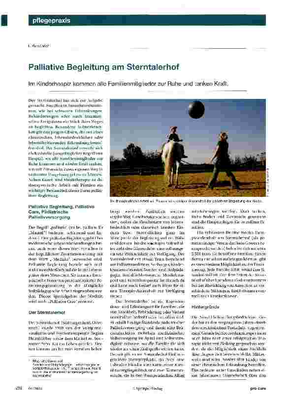 Vorschauseite 1: Palliative Begleitung am Sterntalerhof