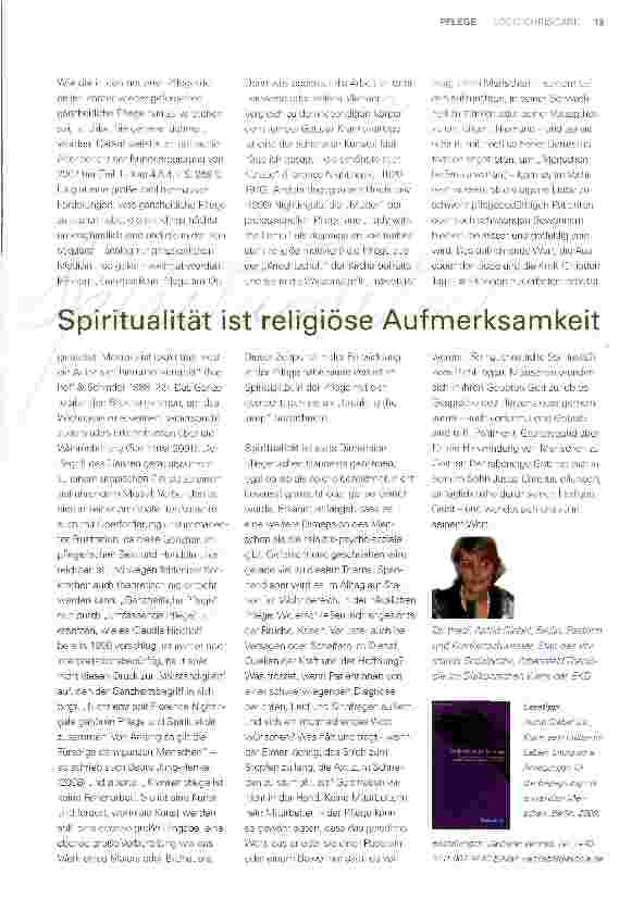 Vorschauseite 2: Spiritualität in der Pflege
