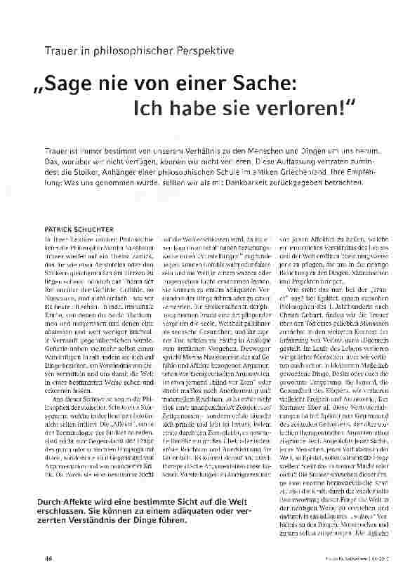 Vorschauseite 1: Sage nie von einer Sache: Ich habe sie verloren!