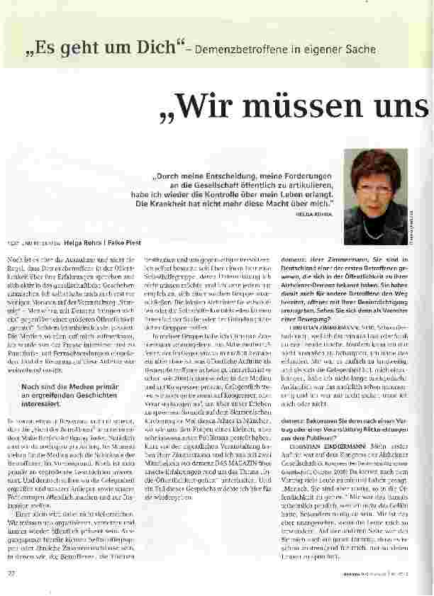 Vorschauseite 1: „Wir müssen uns vernetzen