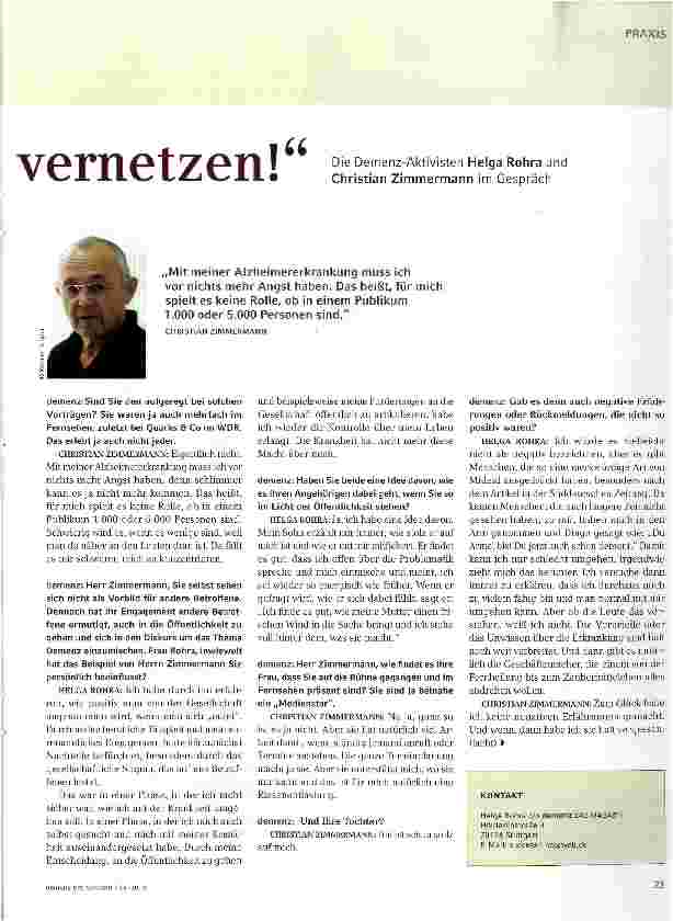 Vorschauseite 2: „Wir müssen uns vernetzen