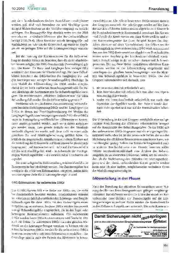Vorschauseite 5: Erlösverteilung unter DRG-Bedingun-gen am Universitätsklinikum Münster