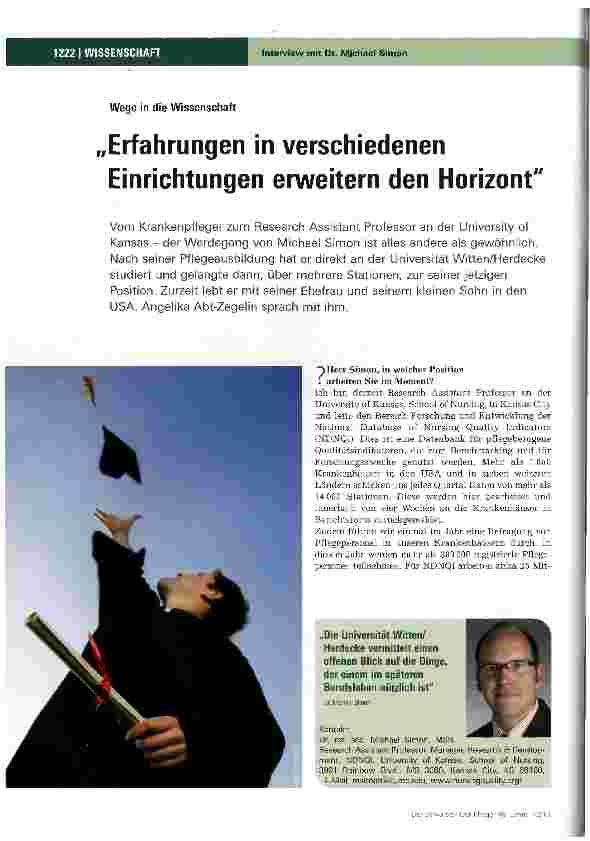 Vorschauseite 1: Wege in die WissenschaftErfahrungen in verschiedenen Einrichtungen erweitern den Horizont