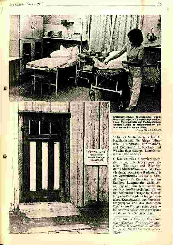 Vorschauseite 5: Krankenhäuser in Deutschland Ein Porträt des Kreiskrankenhauses-Poliklinik Wernigerode (DDR)