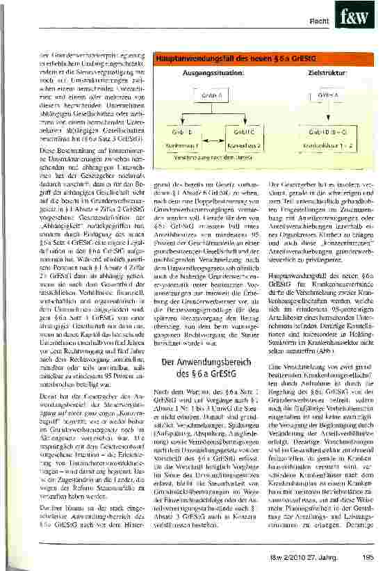 Vorschauseite 3: Eingeschränkte Erwerbsteuerfreiheit für Krankenhausverbünde