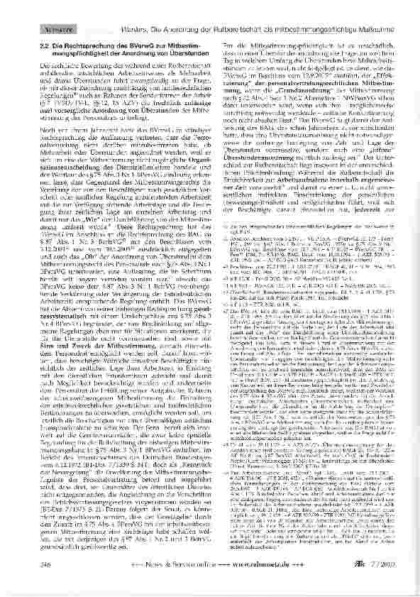 Vorschauseite 6: Die Anordnung von Rufbereitschaft als mitbestimmungs-pflichtige Maßnahme