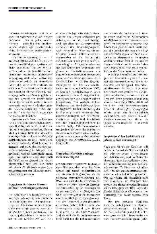 Vorschauseite 3: Die Eckpunkte zur Gesundheitsreform
