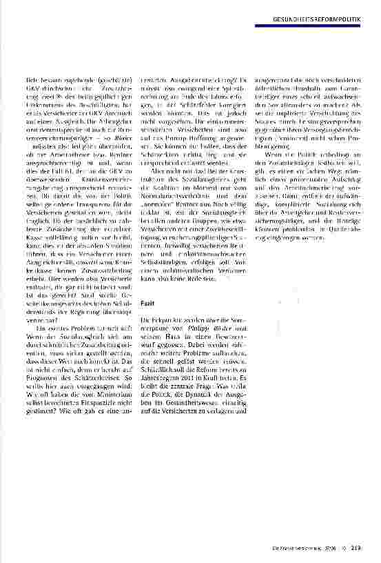 Vorschauseite 4: Die Eckpunkte zur Gesundheitsreform