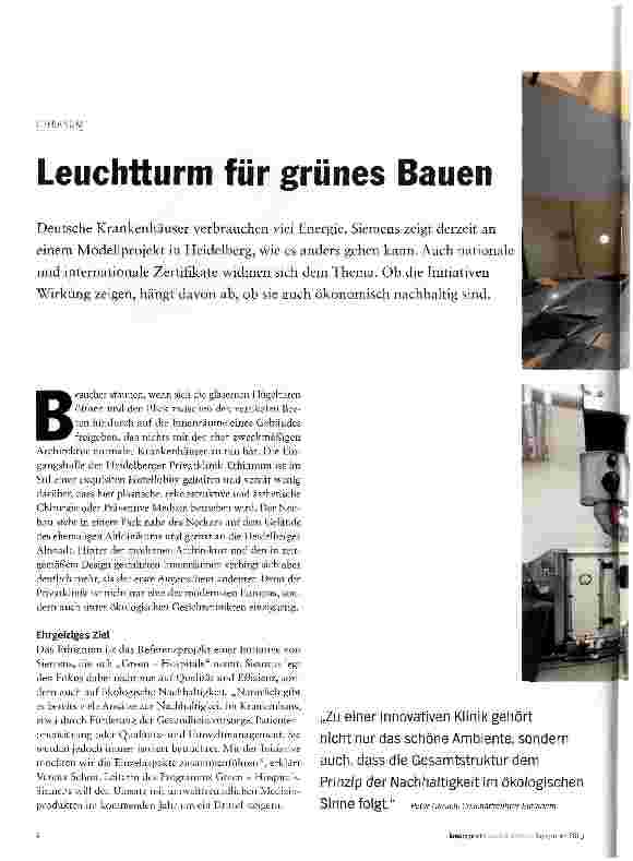 Vorschauseite 1: Leuchtturm für grünes Bauen
