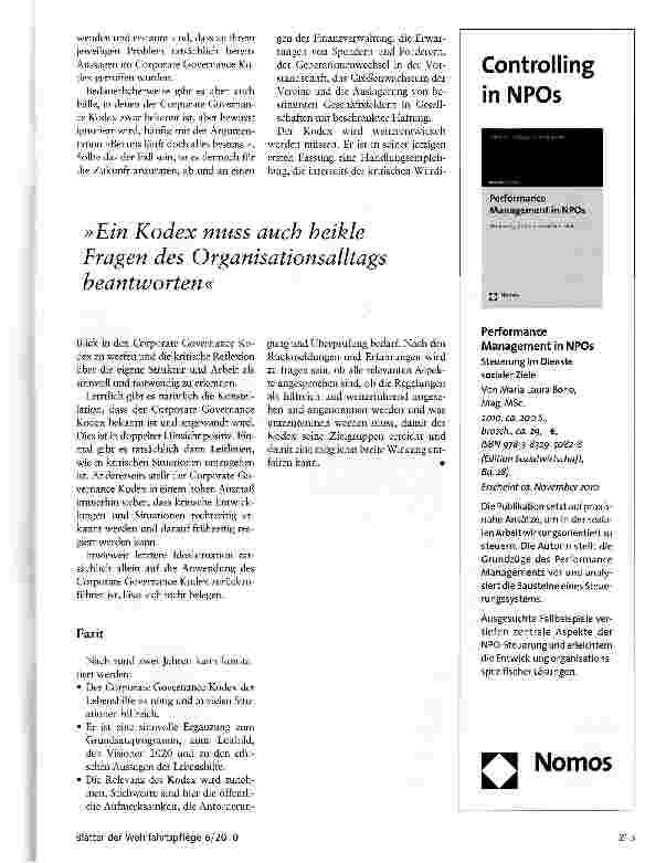 Vorschauseite 3: Hilfreich auch für kleine Organisationen Der Kodex der Lebenshilfe hat sich bewährt