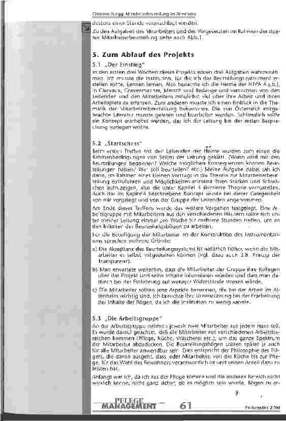 Vorschauseite 6: Mitarbeiterbeurteilung im Altenheim Eine Studie zur Beurteilung der Arbeitssituation aus der Sicht der Pflegenden eines schweizerischen Krankenhauses