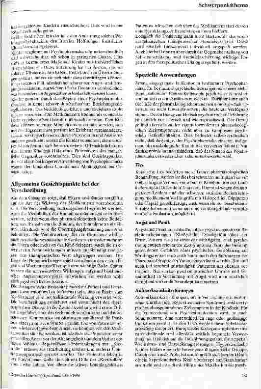 Vorschauseite 2: Die Therapie mit Psychopharmaka in der Kinderund Jugendpsychiatrie - Möglichkeiten und Grenzen