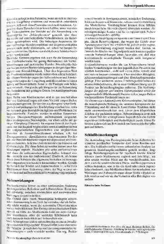Vorschauseite 4: Die Therapie mit Psychopharmaka in der Kinderund Jugendpsychiatrie - Möglichkeiten und Grenzen