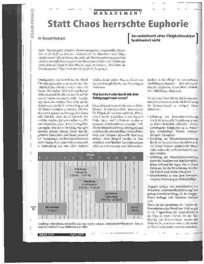 Vorschauseite 1: Statt Chaos herrschte Euphorie Kernarbeitszeit ohne Tätigkeitsanalyse funktioniert nicht