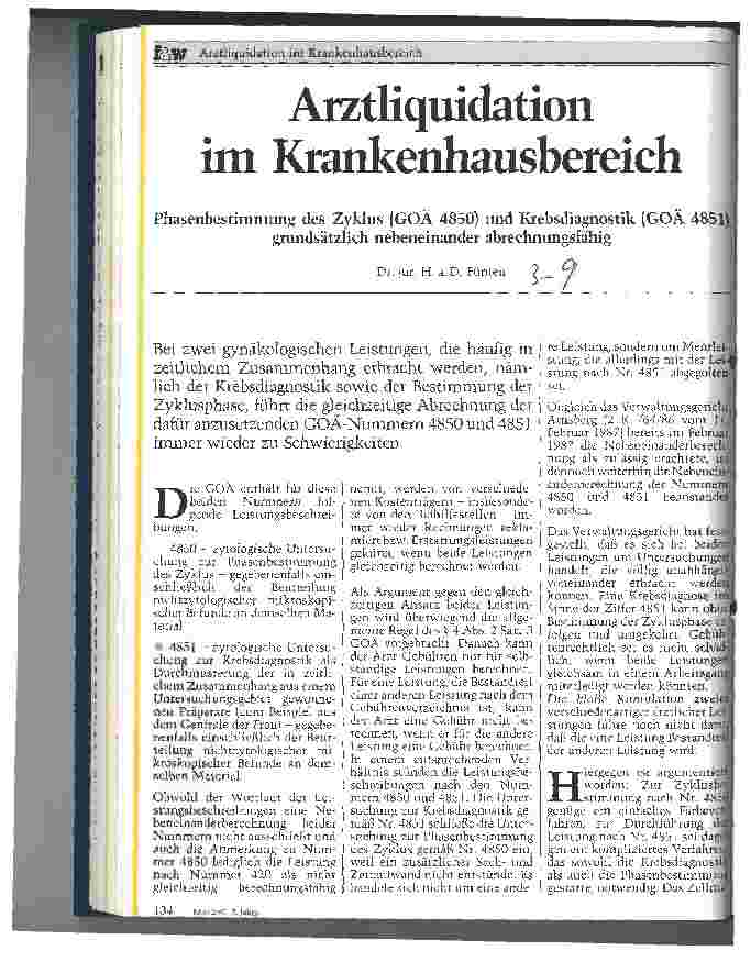 Vorschauseite 1: Arztliquidation im Krankenhausbereich Phasenbestimmung des Zyklus und Krebsdiagnostk zur Abrechnung
