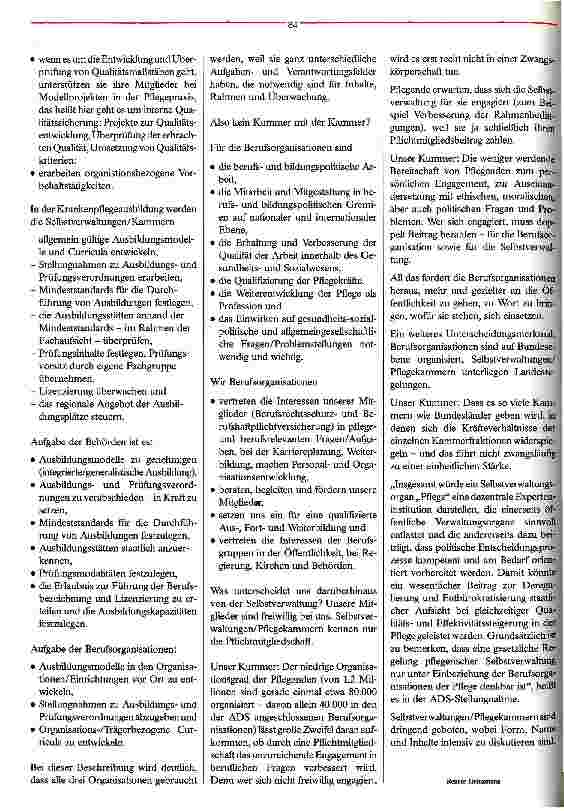 Vorschauseite 4: Pflegekammer - Pflegekummer?
