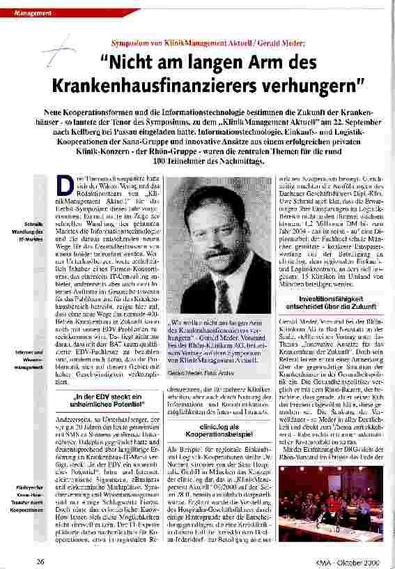 Vorschauseite 1: Nicht am langen Arm des Krankenhausfinanzierers verhungern