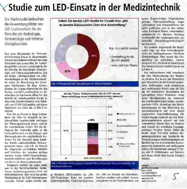 Vorschauseite 1: Studie zum LED-Einsatz in der Medizintechnik