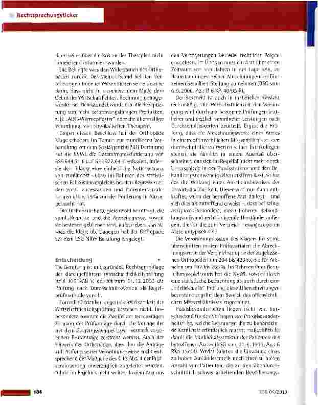 Vorschauseite 2: Regress wegen zu hoher Verordnungskosten für physikalisch-medizinische Leistungen und Arzneimittel