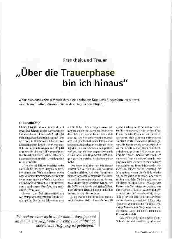 Vorschauseite 1: Über die Trauerphase bin ich hinaus