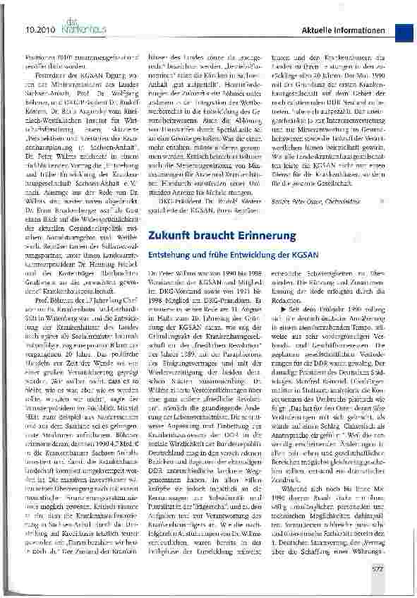 Vorschauseite 2: 20 Jahre Landeskrankenhausgesellschaft Sachsen-Anhalt