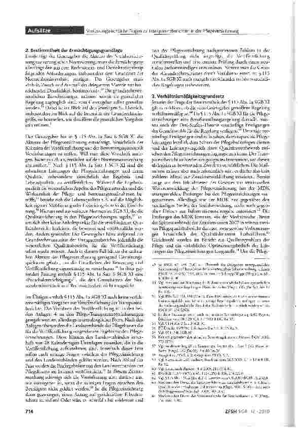 Vorschauseite 4: Verfassungsrechtliche Fragen zu Transparenzberichten in der Pflegeversicherung