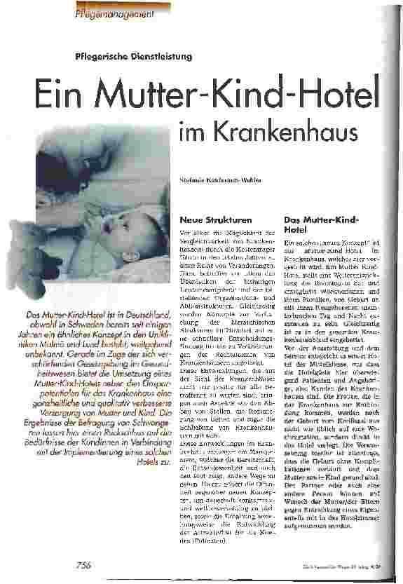 Vorschauseite 1: Ein Mutter-Kind-Hotel im Krankenhaus