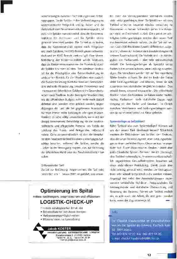 Vorschauseite 2: Ist TarMed lebensfähig?