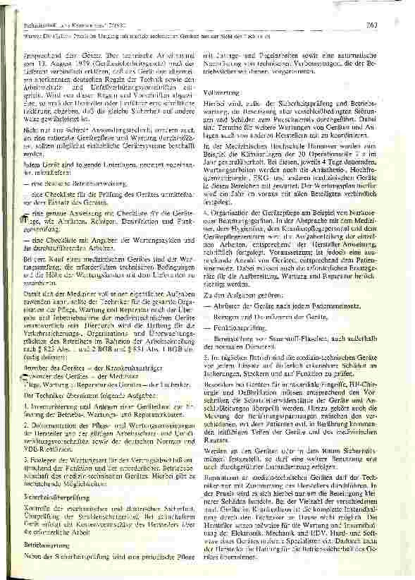 Vorschauseite 2: Die tägliche Praxis im Umgang medizintechnischer Geräte aus der Sicht des Medizintechnikers