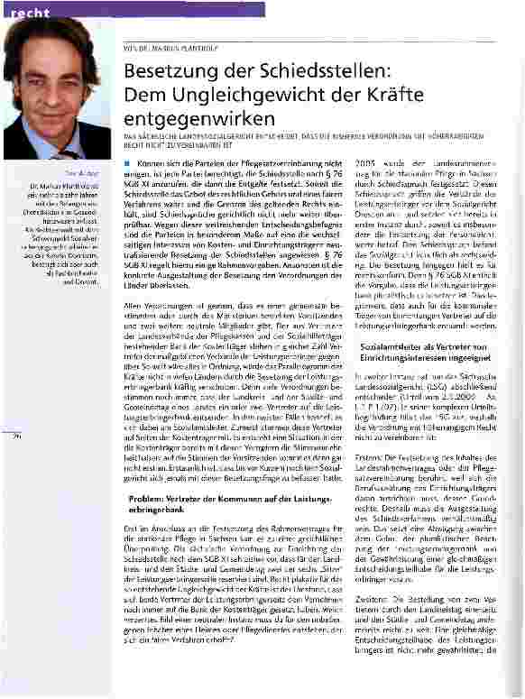 Vorschauseite 1: Besetzung der Schiedsstellen: Dem Ungleichgewicht der Kräfte entgegenwirken