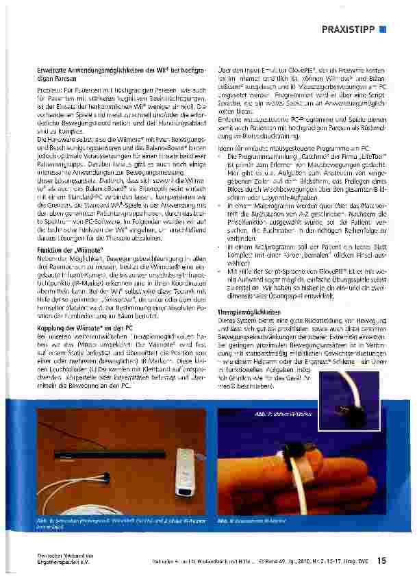 Vorschauseite 4: Biofeedback mit Hilfe der Spielekonsole WII
