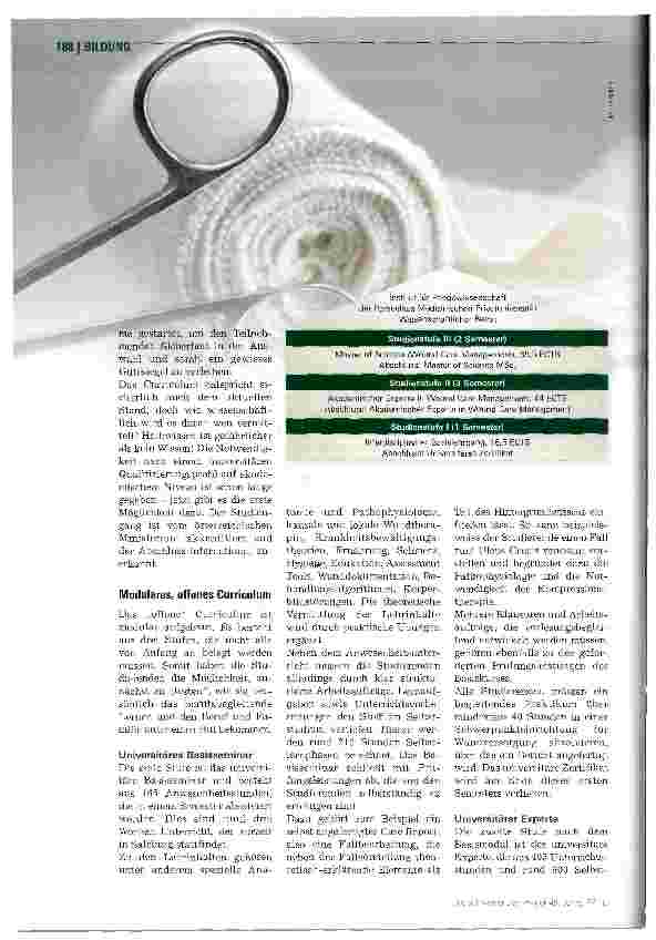 Vorschauseite 2: Jetzt kann man Wundmanagement an der Uni studieren!