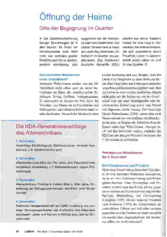 Vorschauseite 1: Öffnung der Heime