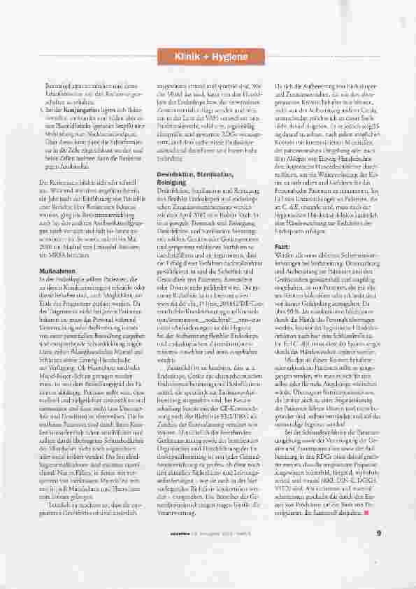 Vorschauseite 3: Clostridium difficile, Noro-Viren und MRSA in der Endoskopie