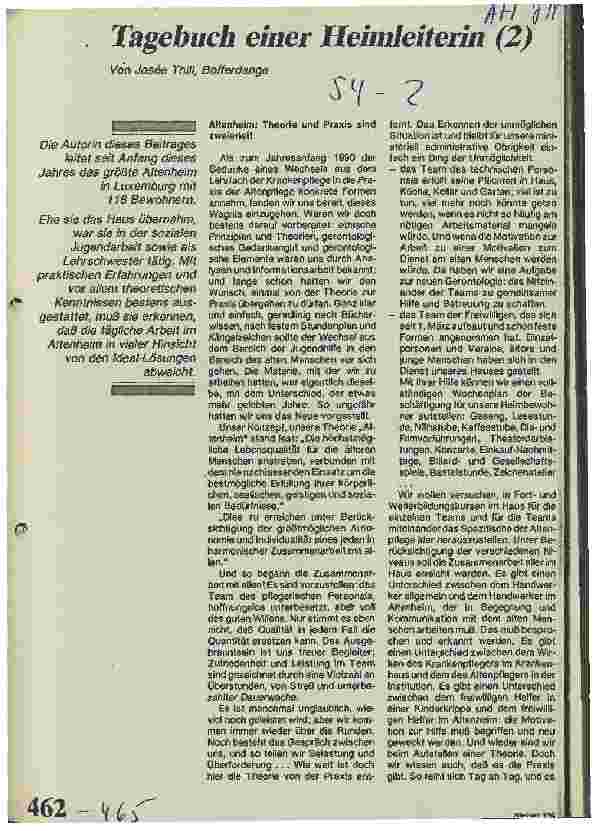Vorschauseite 1: Tagebuch einer Heimleiterin (2)