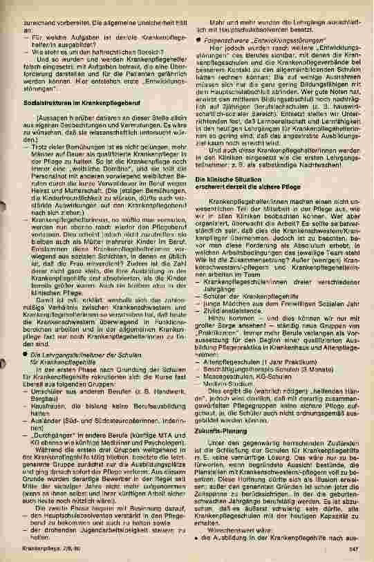 Vorschauseite 2: Krankenpflegehilfe Stirbt der Beruf an Entwicklungsstörungen?