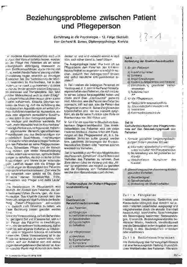 Vorschauseite 1: Beziehungsprobleme zwischen Patient und Pflegepersonal Einführung in die Psychologie - 12 Folge (Schluß)