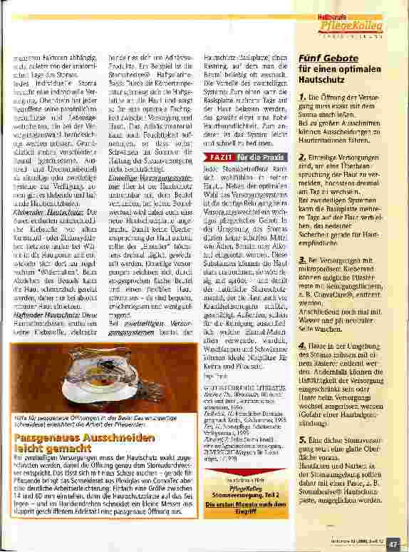 Vorschauseite 2: Stomaversorgung Teil 1: Optimaler Hautschutz ist das A und O