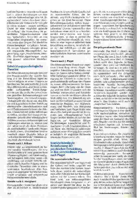 Vorschauseite 2: Entwicklungsprobleme chronisch kranker Kinder am Beispiel des Diabetes mellitus Typ I