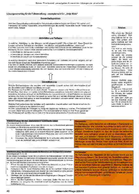 Vorschauseite 3: Kommentare und Lösungen zur Lernsituation