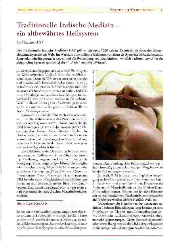Vorschauseite 1: Traditionelle Indische Medizin -ein altbewährtes Heilsystem