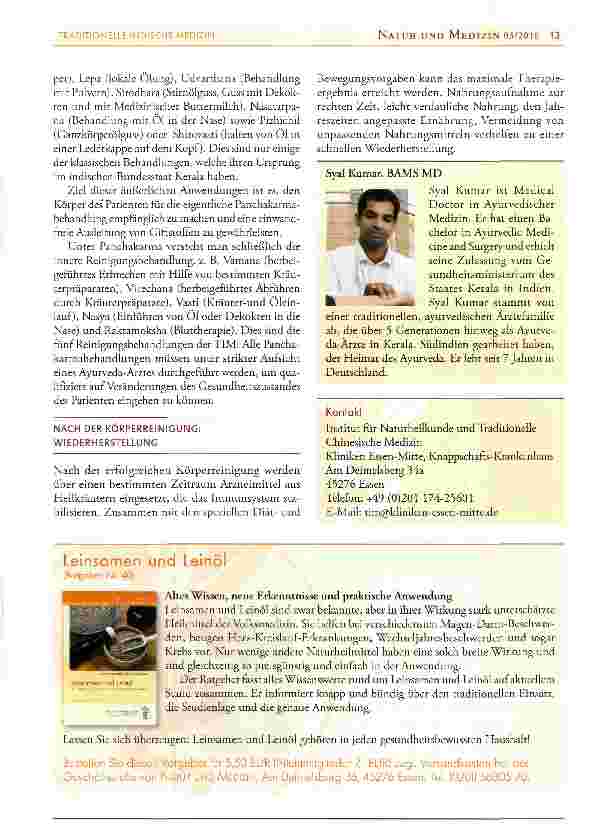 Vorschauseite 3: Traditionelle Indische Medizin -ein altbewährtes Heilsystem