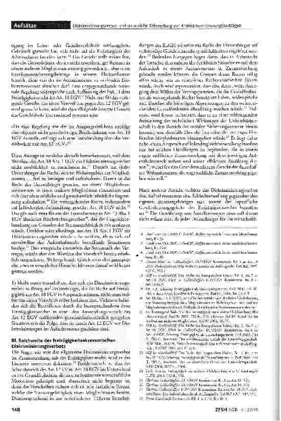 Vorschauseite 3: Das gemeinschaftsrechtliche freizügigkeitsakzessorische Diskriminierungsverbot und die steuerliche Behandlung von Krankenversicherungsbeiträgen