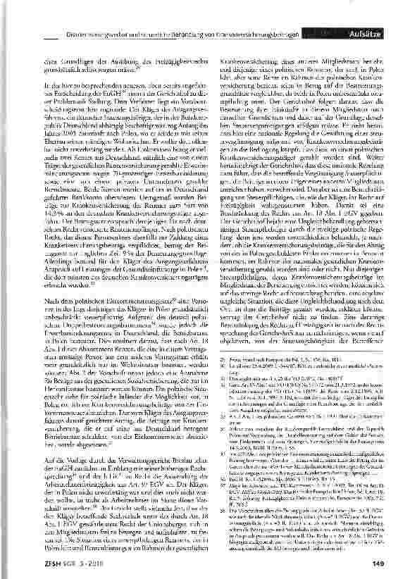 Vorschauseite 4: Das gemeinschaftsrechtliche freizügigkeitsakzessorische Diskriminierungsverbot und die steuerliche Behandlung von Krankenversicherungsbeiträgen